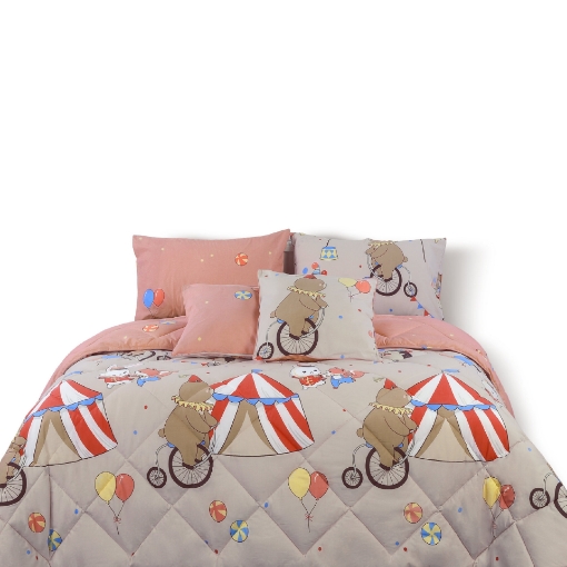 Picture of AKEMI Cotton Essentials Jovial Kids Fitted Sheet Set 600TC - Circus Fun (Super Single/ Queen/ King)