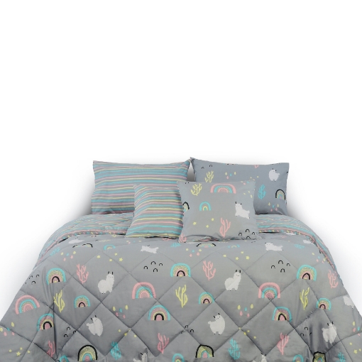 Picture of AKEMI Cotton Essentials Jovial Kids Fitted Sheet Set 600TC - Joyful Alpaca (Super Single/ Queen/ King)