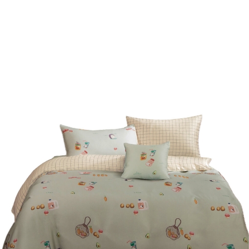 Picture of AKEMI TENCEL™ Lyocell Tickle Fun Quilt Cover Set 900TC - Harvest Grove (Super Single/Queen/King)