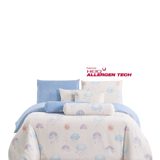 Picture of AKEMI Cotton Twill HeiQ Allergen Cheeky Cheeks Quilt Cover Set 850TC - Cloudy Rainbow (Super Single/ Queen/ King)