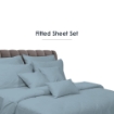 Picture of Akemi Cotton Select Colour Array Fitted Sheet Set 750TC - Celes Blue (Super Single/ Queen/ King)