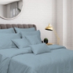 Picture of Akemi Cotton Select Colour Array Fitted Sheet Set 750TC - Celes Blue (Super Single/ Queen/ King)