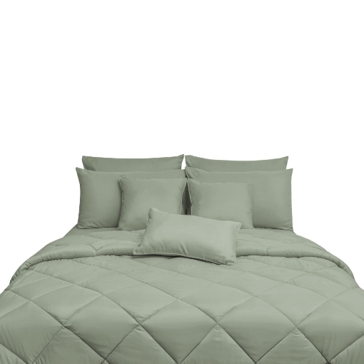 Picture of ai by AKEMI Colourkissed Collection Comforter Set | 100% MicroXT 700TC - Daily Olive (Super Single/Queen/King)