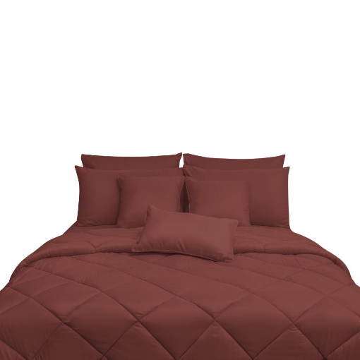 Picture of ai by AKEMI Colourkissed Collection Comforter Set | 100% MicroXT 700TC - Woody Red (Super Single/Queen/King)