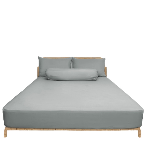 Picture of ai by AKEMI Colourkissed Collection Fitted Sheet Set | 100% MicroXT 700TC - Moonlit Grey (Super Single/Queen/King)