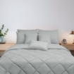 Picture of ai by AKEMI Colourkissed Collection Fitted Sheet Set | 100% MicroXT 700TC - Moonlit Grey (Super Single/Queen/King)