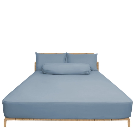 Picture of ai by AKEMI Colourkissed Collection Fitted Sheet Set | 100% MicroXT 700TC - Young Blue (Super Single/Queen/King)