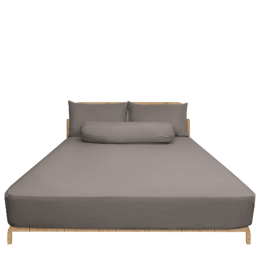 Picture of ai by AKEMI Colourkissed Collection Fitted Sheet Set | 100% MicroXT 700TC - Ashy Mud (Super Single/Queen/King)