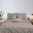 Picture of ai by AKEMI Colourkissed Collection Fitted Sheet Set | 100% MicroXT 700TC - Ashy Mud (Super Single/Queen/King)