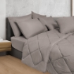 Picture of ai by AKEMI Colourkissed Collection Fitted Sheet Set | 100% MicroXT 700TC - Ashy Mud (Super Single/Queen/King)