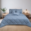 Picture of ai by AKEMI Colourkissed Collection Fitted Sheet Set | 100% MicroXT 700TC - Forestry Blue (Super Single/Queen/King)