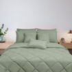 Picture of ai by AKEMI Colourkissed Collection Fitted Sheet Set | 100% MicroXT 700TC - Daily Olive (Super Single/Queen/King)