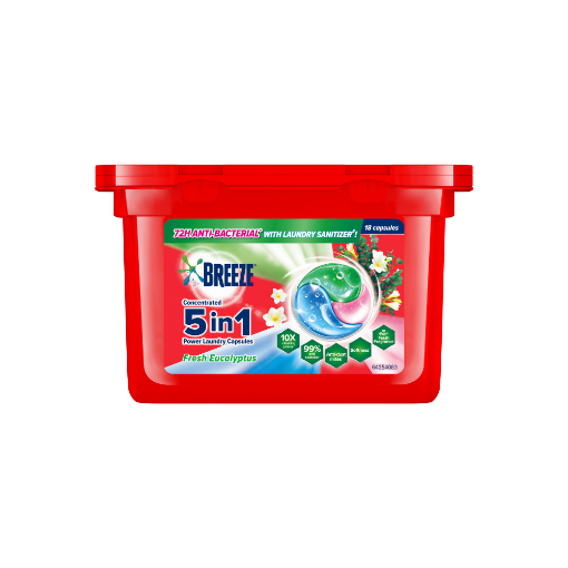 Picture of [NOT FOR SALE] Breeze 5 In 1 Capsule Detergent 18's - Assorted