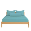 Picture of AKEMI Cotton Essentials Colour Home Divine Fitted Sheet Set 600TC - Happy Blue (Super Single/Queen)