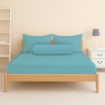 Picture of AKEMI Cotton Essentials Colour Home Divine Fitted Sheet Set 600TC - Happy Blue (Super Single/Queen)