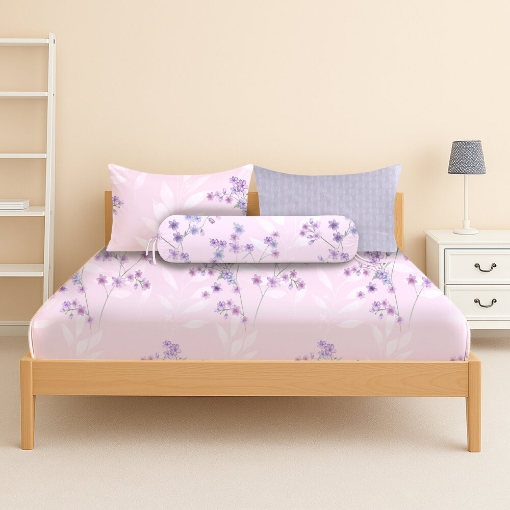 Picture of AKEMI Cotton Twill Adore Fitted Sheet Set | 100% Cotton 850TC - Melaine (Super Single/ Queen/ King)