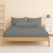 Picture of ai by AKEMI ColourJoy Collection Fitted Sheet Set | 100% MicroXT 650TC - Mansion Grey (Super Single/Queen/King)