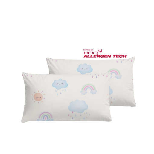 Picture of AKEMI Cotton Twill HeiQ Allergen Cheeky Cheeks Children Pillow Case 850TC (2pc) - Cloudy Rainbow