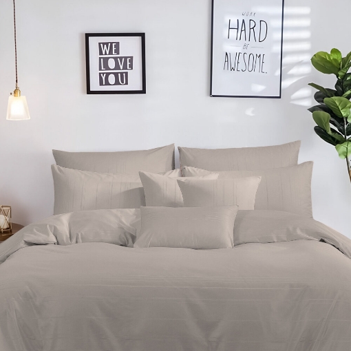 Picture of ai by AKEMI Colourdream Collection Comforter Set | MicroXT™ Sateen Dobby 900TC - Andres Almond Peach (Super Single/Queen/King)
