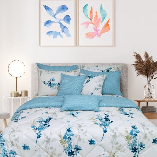 Picture of AKEMI Cotton Essentials Enclave Joy Comforter Set | 100% Cotton 650TC - Marike (Super Single/ Queen/ King)