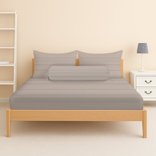 Picture of ai by AKEMI Colourdream Collection Fitted Sheet Set | MicroXT™ Sateen Dobby 900TC - Anders Almond Peach (Super Single/Queen/King)