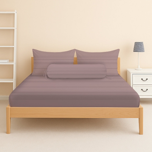 Picture of ai by AKEMI Colourdream Collection Fitted Sheet Set | MicroXT™ Sateen Dobby 900TC - Anders Pale Mauve (Super Single/Queen/King)