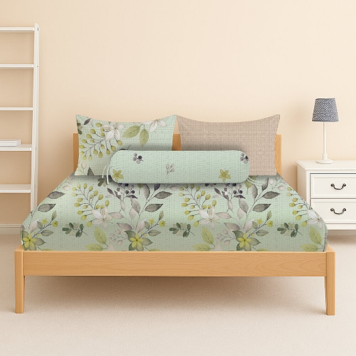 Picture of AKEMI Cotton Essentials Enclave Joy Fitted Sheet Set | 100% Cotton 650TC - Alcaniz (Super Single/ Queen/ King)