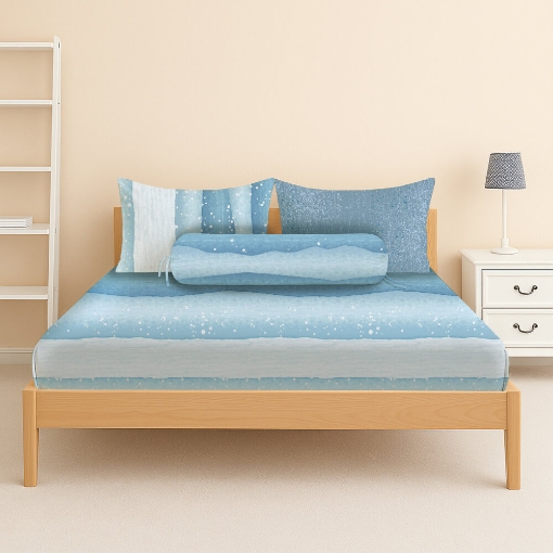 Picture of AKEMI Cotton Essentials Enclave Joy Fitted Sheet Set | 100% Cotton 650TC - Caspe (Super Single/ Queen/ King)