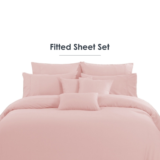Picture of AKEMI Lyocell Colour Radiant Fitted Sheet Set 900TC - Ballet Pink (Super Single/ Queen/ King)
