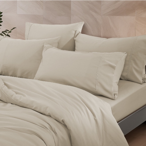 Picture of AKEMI Lyocell Colour Radiant Fitted Sheet Set 900TC - Sandy Khaki (Super Single/ Queen/ King)