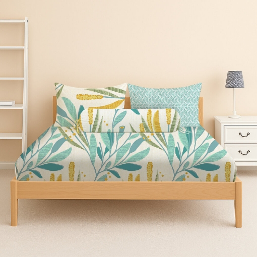 Picture of ai by AKEMI Lovesome Collection Fitted Sheet Set | 100% MicroXT 650TC - Daphne (Super Single/Queen/King)