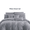 Picture of AKEMI Cotton Sateen Affinity Fitted Sheet Set | 100% Cotton - Shine 1200TC - Sky Grey (Super Single/Queen/King)