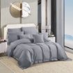 Picture of AKEMI Cotton Sateen Affinity Fitted Sheet Set | 100% Cotton - Shine 1200TC - Sky Grey (Super Single/Queen/King)