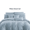Picture of AKEMI Cotton Sateen Affinity Fitted Sheet Set | 100% Cotton - Shine 1200TC - Decent Blue (Super Single/Queen/King)