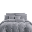 Picture of AKEMI Cotton Sateen Affinity Quilt Cover Set | 100% Cotton 1200TC - Shine - Sky Grey (Super Single/Queen/King)