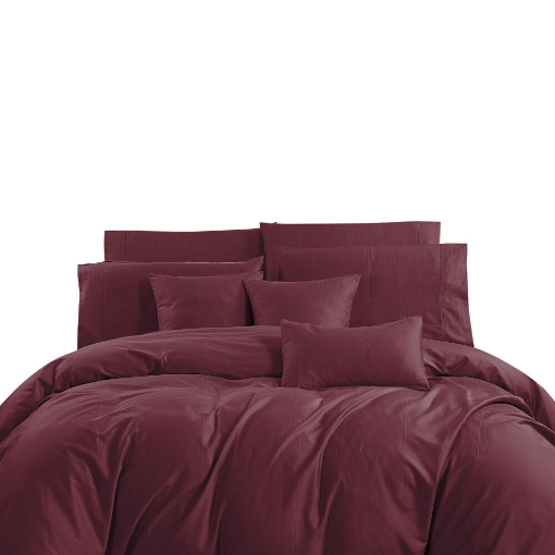 Picture of AKEMI Cotton Sateen Affinity Quilt Cover Set | 100% Cotton 1200TC - Shine - Rustic Ruby (Super Single/Queen/King)