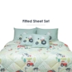 Picture of AKEMI Cotton Essentials Jovial Kids Fitted Sheet Set 600TC - Aster's Farm (Super Single/ Queen/ King)