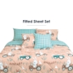 Picture of AKEMI Cotton Essentials Jovial Kids Fitted Sheet Set 600TC - Farmer's Club (Super Single/ Queen/ King)