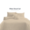 Picture of AKEMI Cotton Essentials Colour Home Divine Fitted Sheet Set 600TC - Custard Cream (Super Single/Queen)