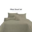 Picture of AKEMI Cotton Essentials Colour Home Divine Fitted Sheet Set 600TC - Sunlit Moss (Super Single/Queen)