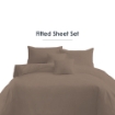 Picture of AKEMI Cotton Essentials Colour Home Divine Fitted Sheet Set 600TC - Cinnamon Brown (Super Single/Queen)