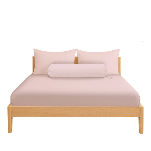 Picture of ai by AKEMI ColourJoy Collection Fitted Sheet Set | 100% MicroXT 650TC - Petal Pink (Super Single/Queen/King)
