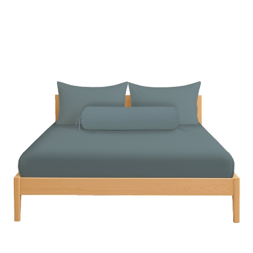 Picture of ai by AKEMI ColourJoy Collection Fitted Sheet Set | 100% MicroXT 650TC - Iron Blue (Super Single/Queen/King)