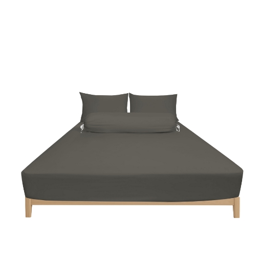 Picture of ai by AKEMI Colourkissed Collection Fitted Sheet Set | 100% MicroXT 700TC - Bull Grey (Super Single/Queen/King)