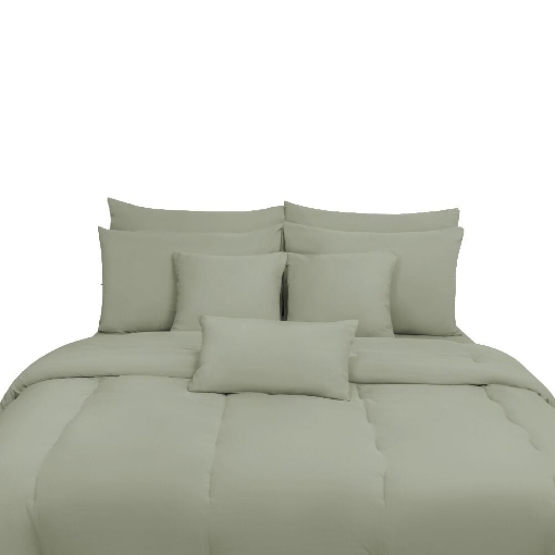 Picture of ai by AKEMI Colourtone Collection Comforter Set | 100% MicroXT 700TC - Foggy Green (Super Single/Queen/King)