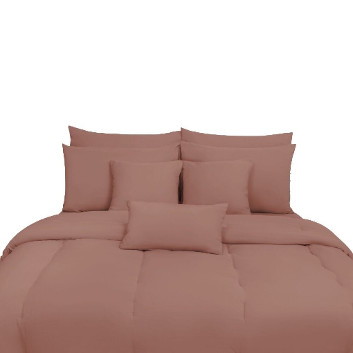 Picture of ai by AKEMI Colourtone Collection Comforter Set | 100% MicroXT 700TC - Clay Peach (Super Single/Queen/King)