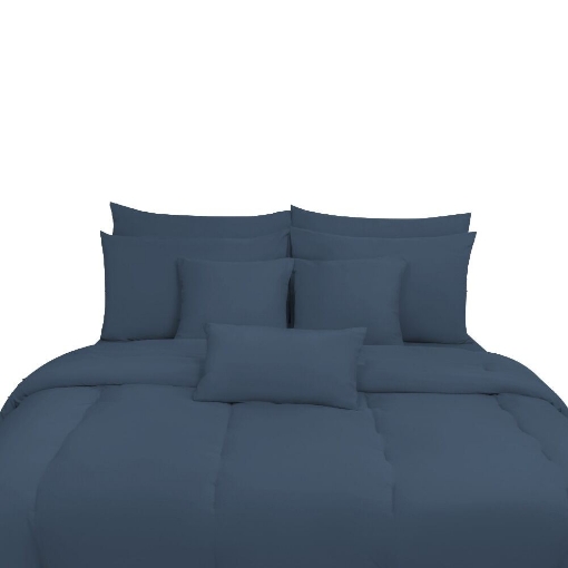 Picture of ai by AKEMI Colourtone Collection Comforter Set | 100% MicroXT 700TC - Midnight Blue (Super Single/Queen/King)