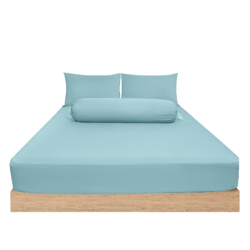 Picture of ai by AKEMI Colourtone Collection Fitted Sheet Set | 100% MicroXT 700TC - Sky Blue (Super Single/Queen/King)