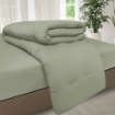 Picture of ai by AKEMI Colourtone Collection Fitted Sheet Set | 100% MicroXT 700TC - Foggy Green (Super Single/Queen/King)