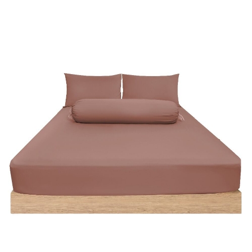 Picture of ai by AKEMI Colourtone Collection Fitted Sheet Set | 100% MicroXT 700TC - Clay Peach (Super Single/Queen/King)